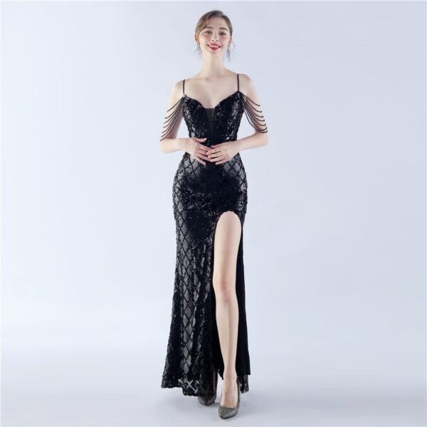 Allure Luxury™ Eudora Sequin Fishbone Waist-tight Ratchet Tie High-end Evening Dress - Image 2